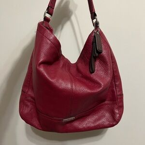 Coach Park Red Leather Hobo Bag